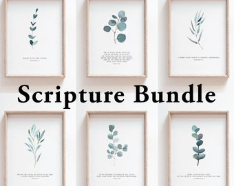 Joy Scripture Bundle | Printable Wall Art Set of 6 | Christian Wall Art | Bible Art Print | Minimalist Art | Farmhouse Printable Wall Art