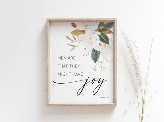 2 Nephi 2:25 | Men Are That They Might Have Joy | LDS Art | Book