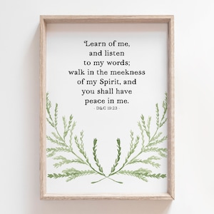 D&C 19:23 | Du sollst Frieden | Druckbare Wandkunst | LDS Schrift | LDS-| Lehre und Bündnisse | LDS Art | Schrift Kunstdruck