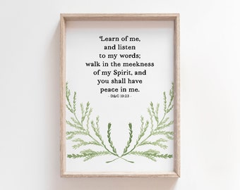 D&C 19:23 | Du sollst Frieden | Druckbare Wandkunst | LDS Schrift | LDS-| Lehre und Bündnisse | LDS Art | Schrift Kunstdruck