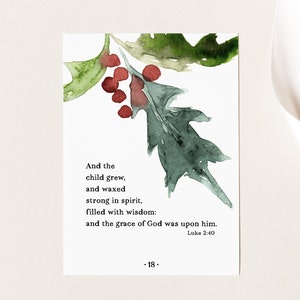 Christmas Advent Scripture Cards Printable Christmas Advent Calendar Christmas Decor Christmas Print Christmas Countdown image 4