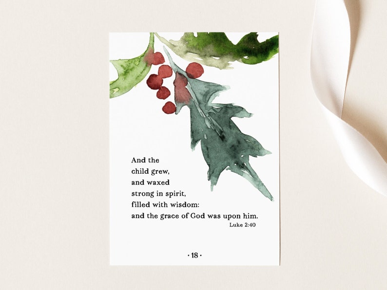 Christmas Advent Scripture Cards Printable Christmas Advent Calendar Christmas Decor Christmas Print Christmas Countdown image 4