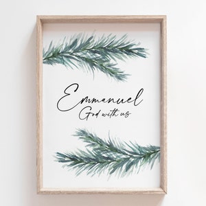 Emmanuel, God With Us | Christmas Printable | Christmas Verse | Christmas Print | Christmas Quote | Religious Christmas Decor