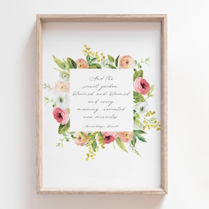 Secret Garden Book Quote | Frances Hodgson Burnett | Printable Wall Art | Spring Flowers Quote | Summer Quote | Children&#39;s Literary Quote