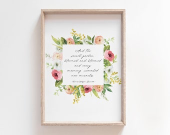 Secret Garden Book Quote | Frances Hodgson Burnett | Printable Wall Art | Spring Flowers Quote | Summer Quote | Children's Literary Quote