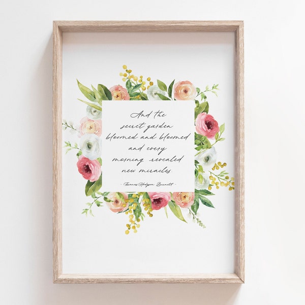 Secret Garden Book Quote | Frances Hodgson Burnett | Printable Wall Art | Spring Flowers Quote | Summer Quote | Children's Literary Quote