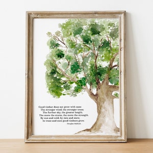 Good Timber | Douglas Malloch | Poem Printable Wall Art | Men&#39;s Office Decor | Father&#39;s Day Gift | Gift For Him | Adversity Quote | LDS Art