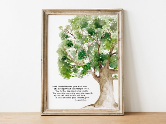 Good Timber | Douglas Malloch | Poem Printable Wall Art | Men's Office Decor | Father's Day Gift | Gift For Him | Adversity Quote | LDS Art