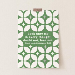 D&C 6:36 | Look Unto Christ | 2025 LDS Youth Theme Poster | LDS Youth Theme Printable | LDS Scripture Wall Art | Doubt Not Fear Not