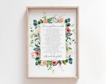 This Is My Father's World | Hymn Printable Wall Art | Watercolor Floral | Christian Wall Decor | Christian Spring Printable | Earth Quote