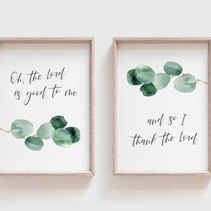 Der Herr ist gut zu mir | Druckbare Kunst 2er Set | Bibelvers Wandkunst | Christlicher Kunstdruck | Minimalistische Bibelkunst | Dankbarkeit Zitat