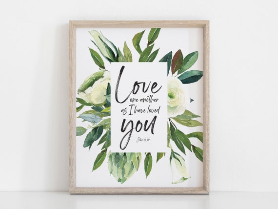 W1175◆ゴルチエ ハンカチ キリスト教 LOVE ONE ANOTHER John 13:34 | Love One Another as I Have Loved You | Bible Verse