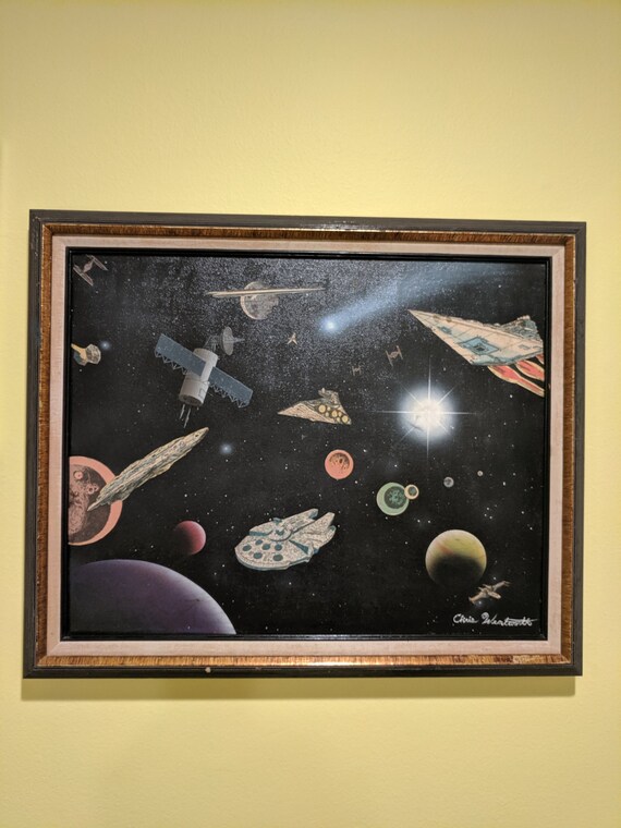 Star Wars Space Battle Comic Book Collage Art 23 X 19 Inches Etsy