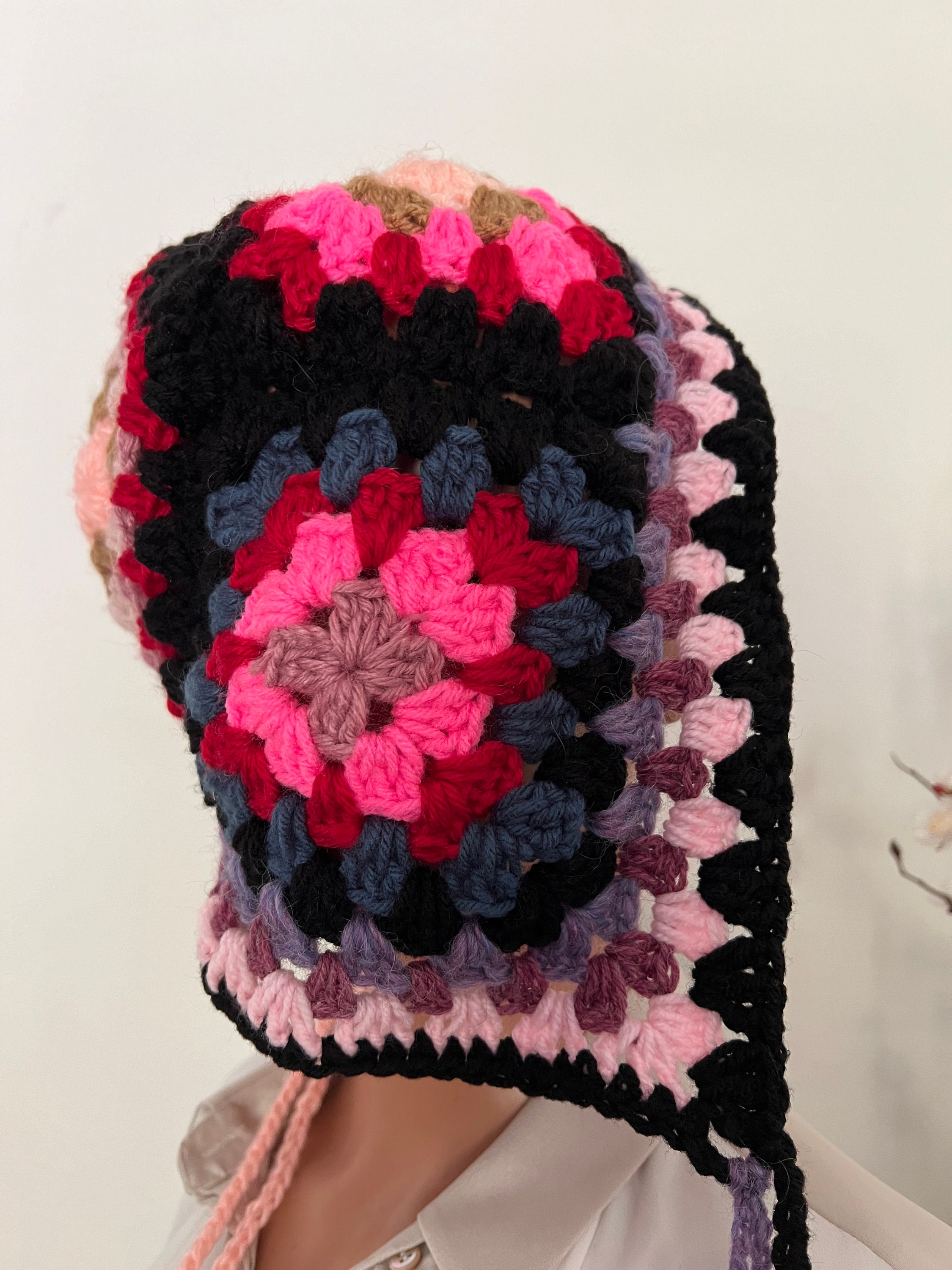 Granny Square Hat  Wrap Daytime Granny Square Hat Wrap Daytime FREE SHIPPING USA - Etsy main image 4