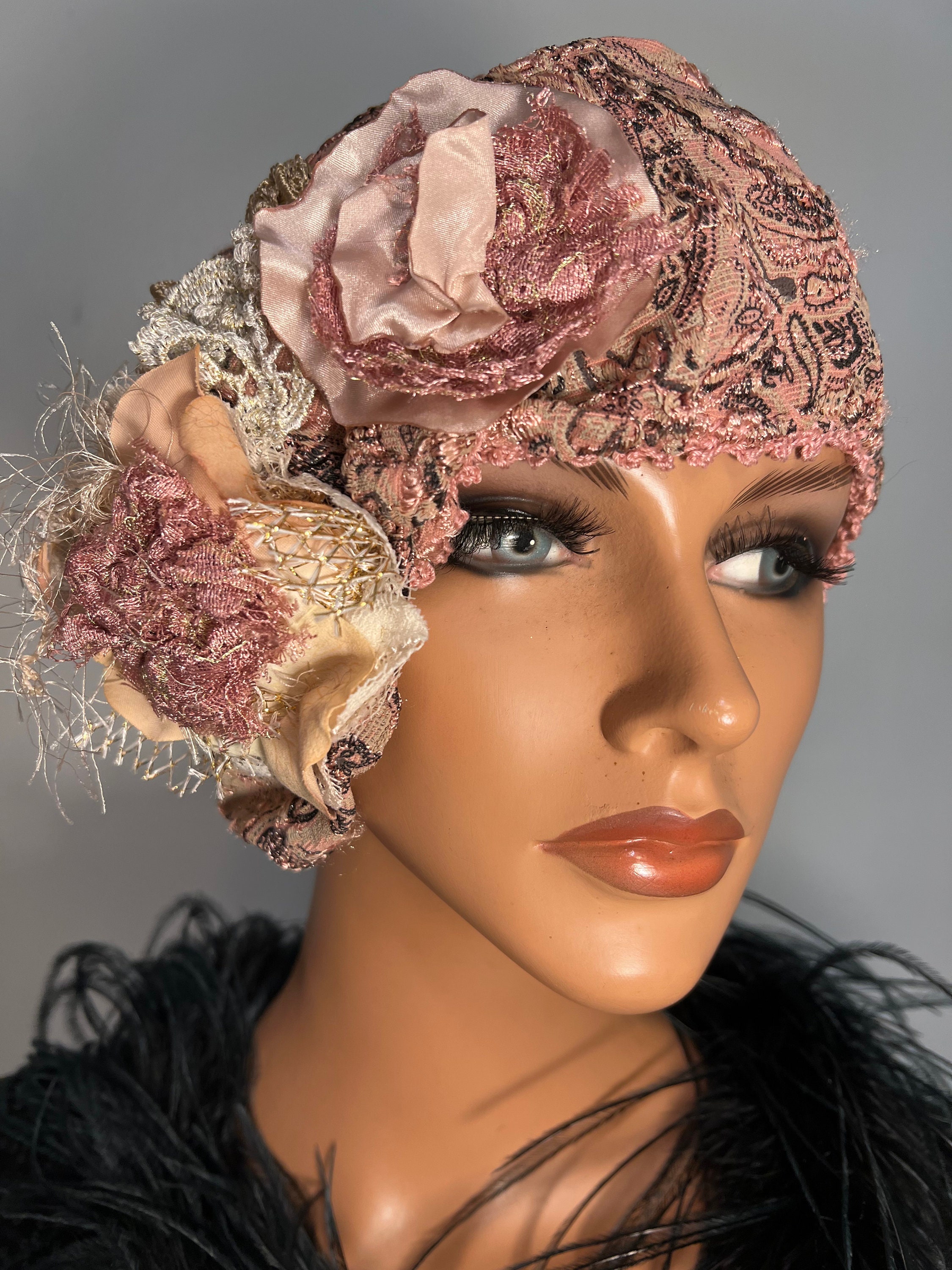 Reserved Listing --- Nina--- Flapper Hat Cloche Lace Antique  display picture 3