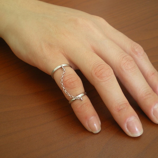 Little finger - knuckle ring ,sterling silver knuckle ring,twin ring