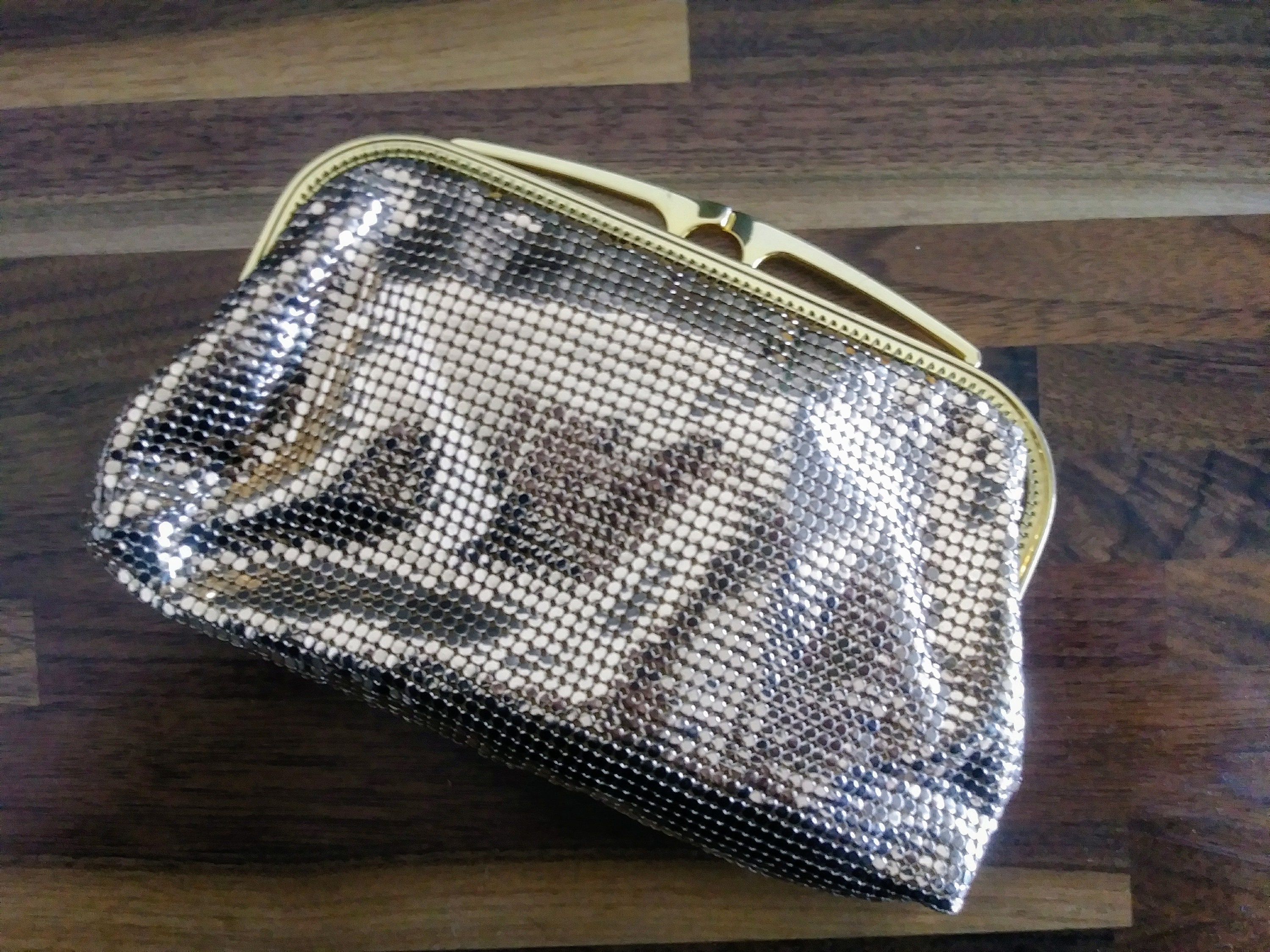 gold mesh clutch
