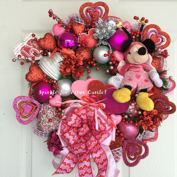 Mickey Mouse Valentine Wreath, Valentine Wreath