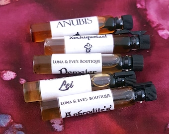 FIVE Natural Botanical Perfume Samples: Your Choices, Essential Oil, Natural Perfumes, Colognes and Unisex Scents