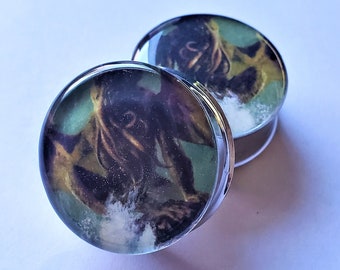 Cthulhu Inspired Double Flare or Single Flare Plugs sizes 00g - 2 Inches