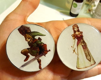 Link and Zelda Plugs sizes 0 - 2 Inches Double Flare or Single Flare