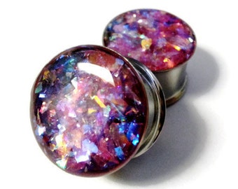 Kaleidoscope Plugs sizes 00g - 2 Inches Double Flare or Single Flare