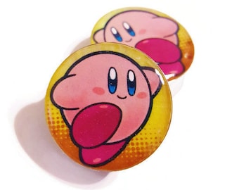 Kirby Inspired Plugs sizes 00g - 2 Inches Double Flare or Single Flare, Ear Saddle, Flesh Tunnels, Gauges, Mario