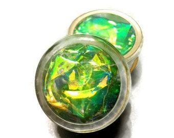 Mint Sparkle Plugs sizes 00g - 2 Inches Double Flare, Single Flare, Holographic Plugs, 24mm, 26mm, 32mm, 35mm, 36mm, 38mm, 44mm, 47mm, 50mm