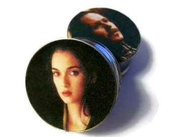 Mina and Dracula Plugs sizes 0g - 2 Inches Double or Single Flare