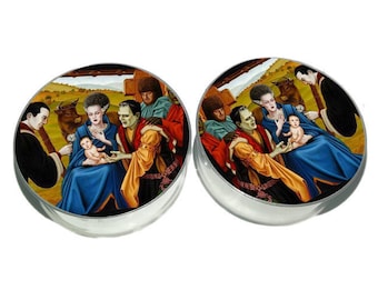 Monster Birth Inspired Plugs sizes 2g - 2 Inches Double or Single Flare