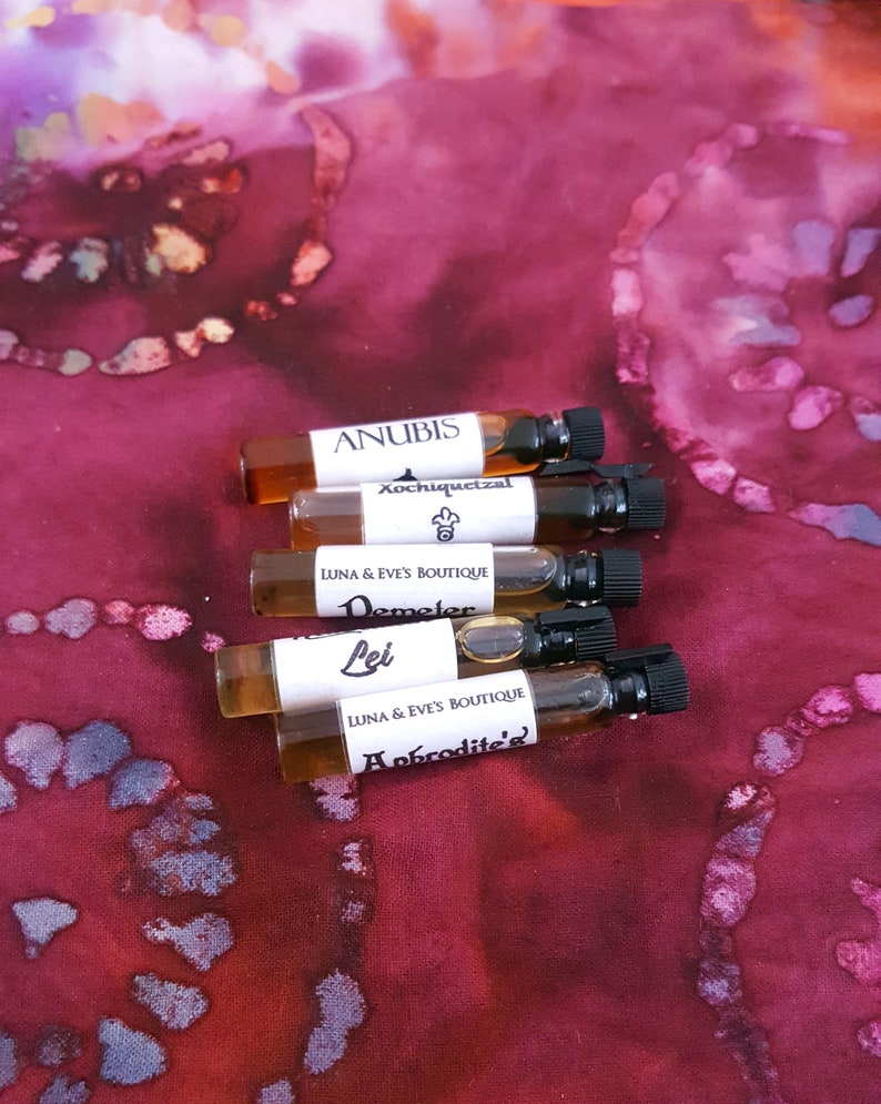 FIVE Natural Botanical Perfume Samples: Your Choices, Essential Oil, Natural Perfumes, Colognes and Unisex Scents image 1