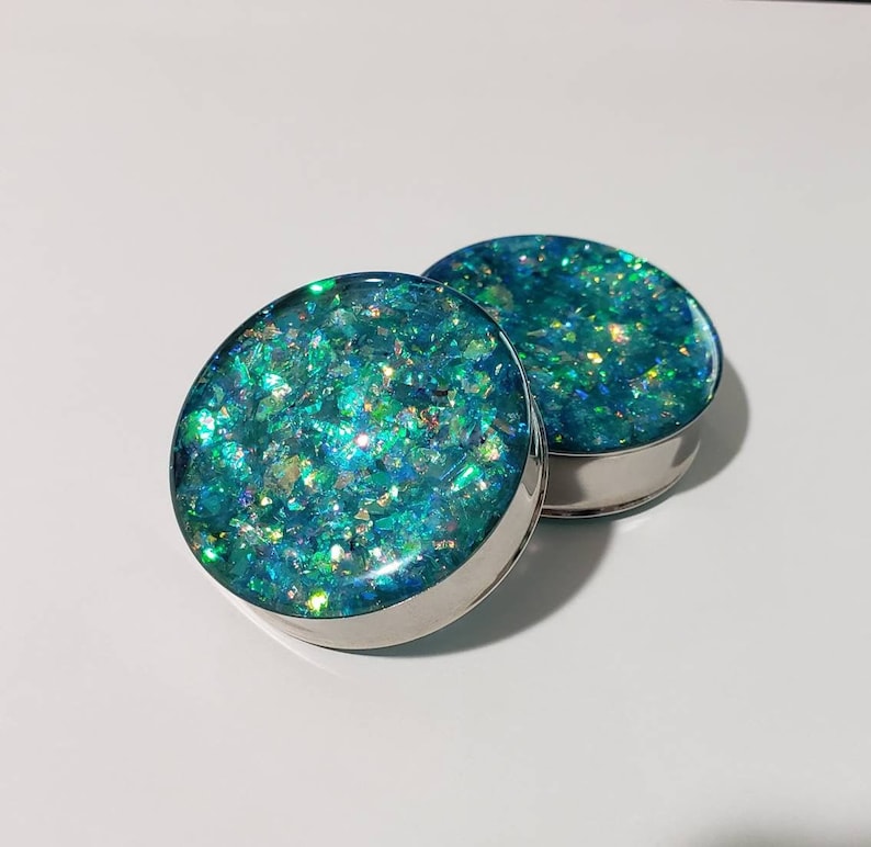 Amphitrite Holographic Plugs Double Flare or Single Flare 00g 2 Inches 7/16, 1/2, 9/16, 5/8, 11/16, 3/4, 7/8, 24mm, 26mm, 28mm, 32mm, 50mm image 7