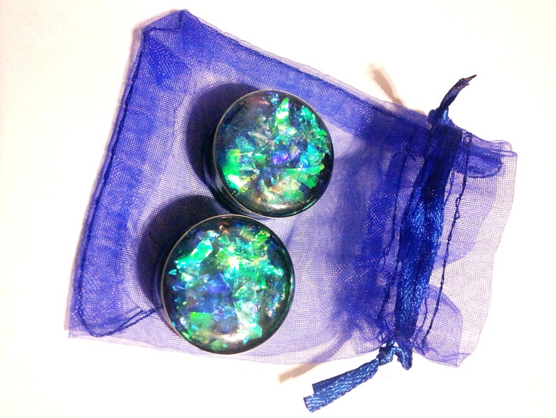 Amphitrite Holographic Plugs Double Flare or Single Flare 00g 2 Inches 7/16, 1/2, 9/16, 5/8, 11/16, 3/4, 7/8, 24mm, 26mm, 28mm, 32mm, 50mm image 5