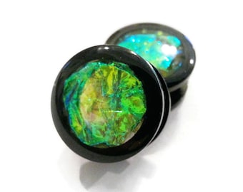 Keylime Holographic Plugs sizes 00g - 2 Inches Double or Single Flare, 22mm, 24mm, 26mm, 32mm, 35mm, 36mm, 38mm, 44mm, 47mm, 50mm