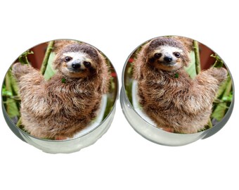 Three Toed Sloth Plugs sizes 00g - 2 Inches Double Flare or Single Flare Plugs Custom