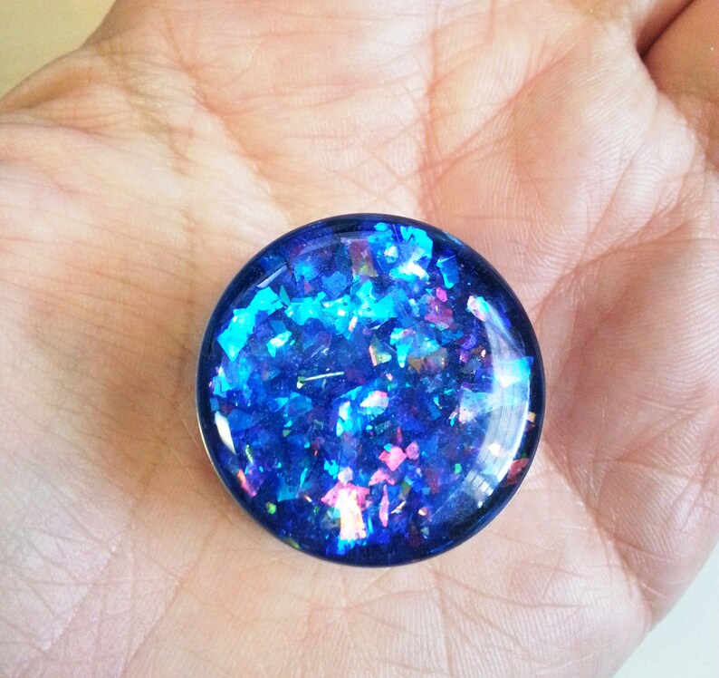Blue Rain Holographic Plugs Double Flare or Single Flare sizes 00g 2 Inches image 2