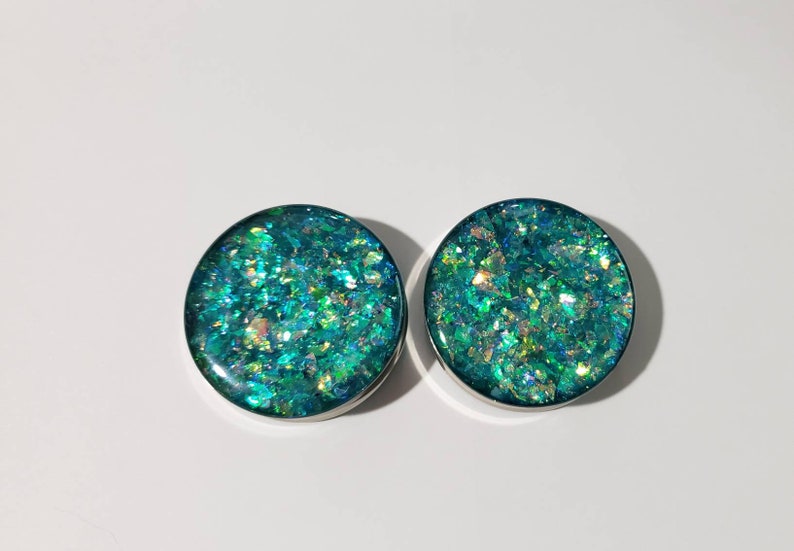 Amphitrite Holographic Plugs Double Flare or Single Flare 00g 2 Inches 7/16, 1/2, 9/16, 5/8, 11/16, 3/4, 7/8, 24mm, 26mm, 28mm, 32mm, 50mm image 2