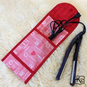 Curling Iron Flat Iron Travel Bag Heat Protective Case Pink Fabric Health Care Design Hair Styling Tool Pouch Unique Travel Essentials Gift
