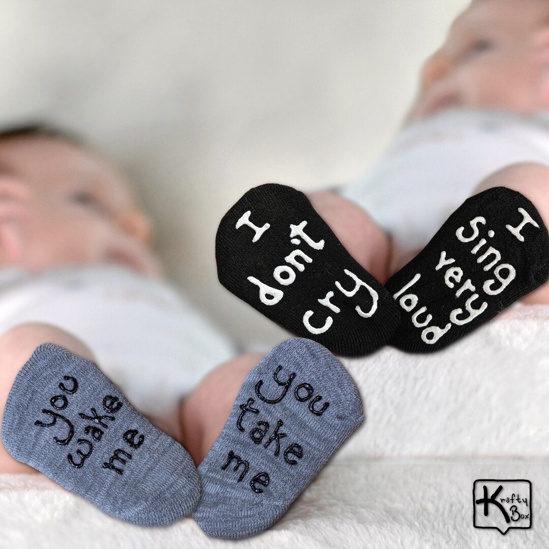 Funny Baby Socks Gift Set 2 Pair i Don't Cry I Sing Etsy