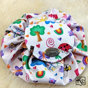Makeup Bag Medium Size with Jewelry Bag Inside Butterflies Bee Ladybug Cat Design Fabric Opens Flat Drawstring Makeup Bag Great Teacher Gift