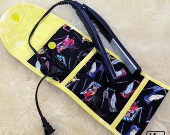 Curling Iron Flat Iron Travel Bag Heat Protective Case Fabric Stiletto High Heel Shoe Design Hair Straightener Holder Hair Accessory Gift