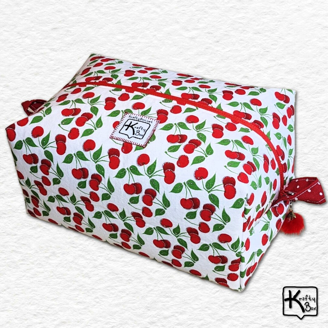 Red - Handcrafted Cotton Cosmetic/Toiletry Bag 06