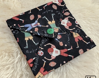 Reusable Sandwich Wrap Ecofriendly Fabric Football Baseball Soccer Design Lunch Food Wrap & Placemat BPA Free Food Safe Washable Lunch Gift