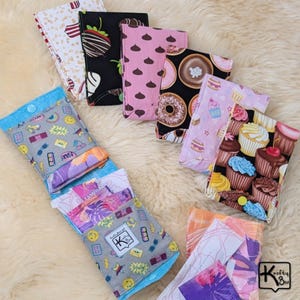 Privacy Pouch for Feminine Products Fabric Options Y2K Cupcakes Donuts Strawberries & More Compact Useful Period Wallet Fun Handmade Gift