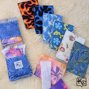 Privacy Pouch for Feminine Products Fun Fabrics Options Mermaids Dolphins Frogs Flames and Stars Compact Wallet Useful Handmade Teens Gift