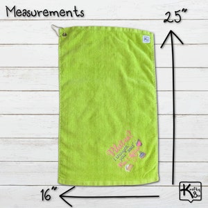 Handmade Pilates towel with funny embroidered sign Pilates I Thought You Said Pie & Lattes design and gold color corner grommet with hook. All our towels are pre-washed before embroidering the design to make sure the design doesn’t change.