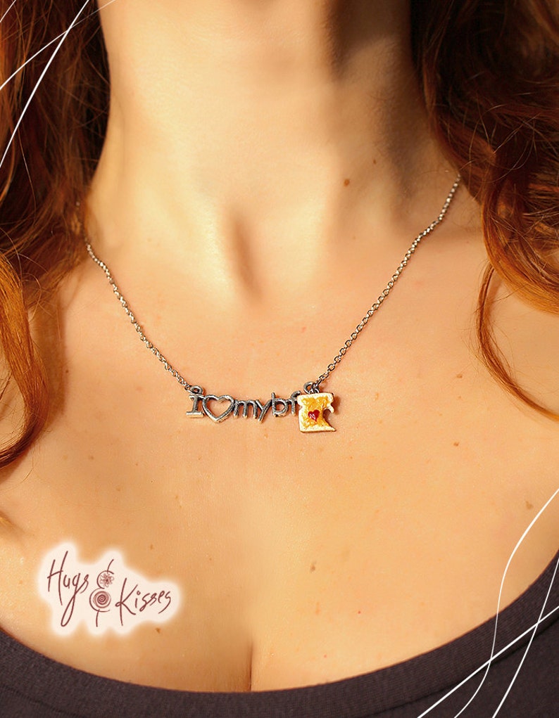Foodie gift Friend Set of 2 Peanut Butter Necklace Jelly Sandwich Best Friends Jewelry BFF Necklaces Food Friendship Necklaces