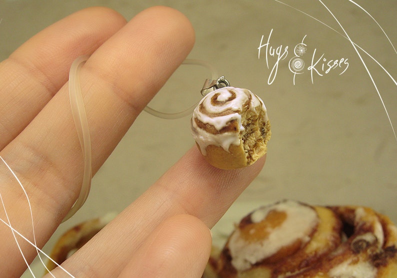 Scented Cinnamon Roll Charm Cinnamon Roll Necklace Mini Food Etsy