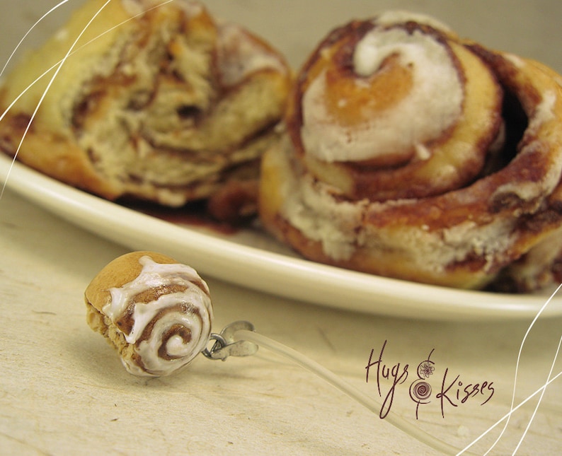 Scented Cinnamon Roll Charm Cinnamon Roll Necklace Mini Food Etsy