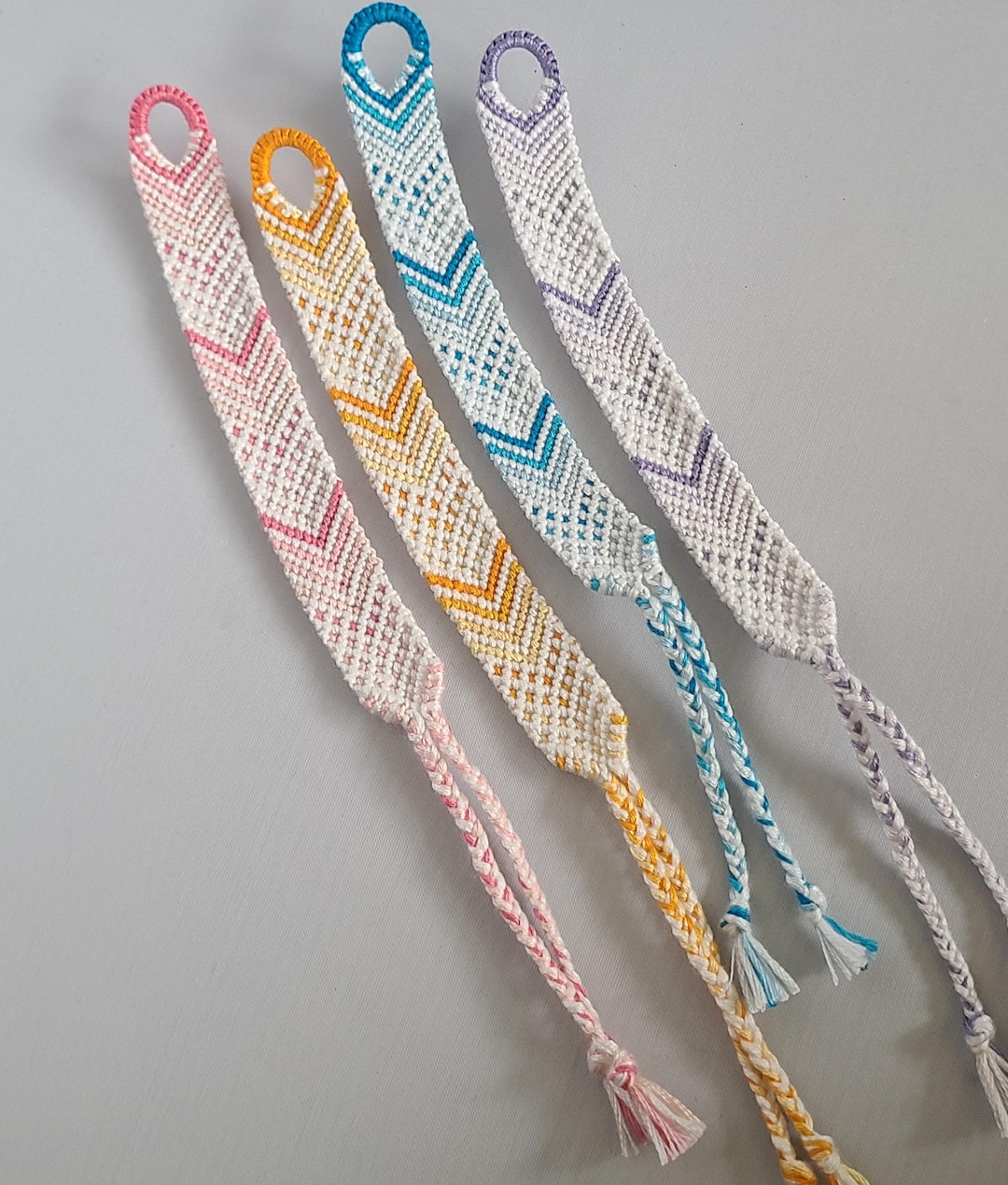 Handmade Individual Chevron Knotted String Bracelet - Etsy